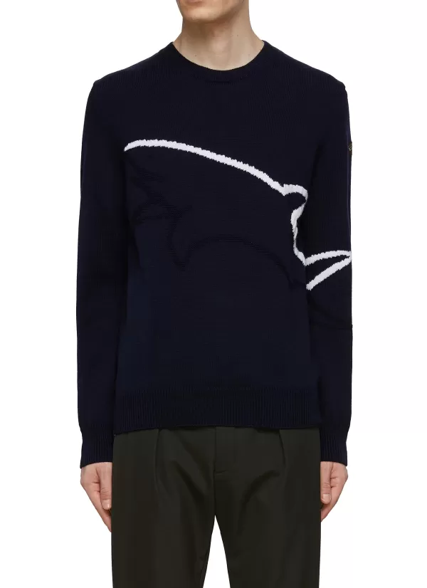 T-Shirts>PAUL & SHARK Shark Graphic Wool Knit T-Shirt