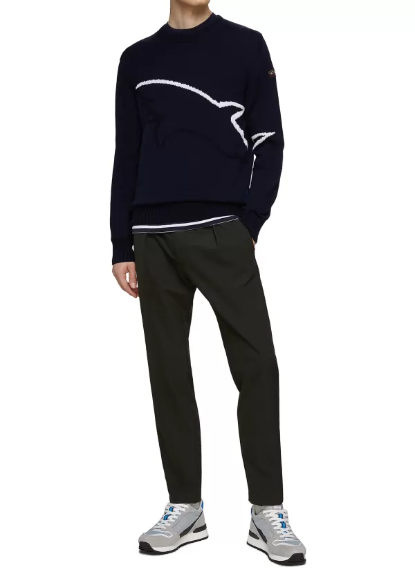 T-Shirts>PAUL & SHARK Shark Graphic Wool Knit T-Shirt