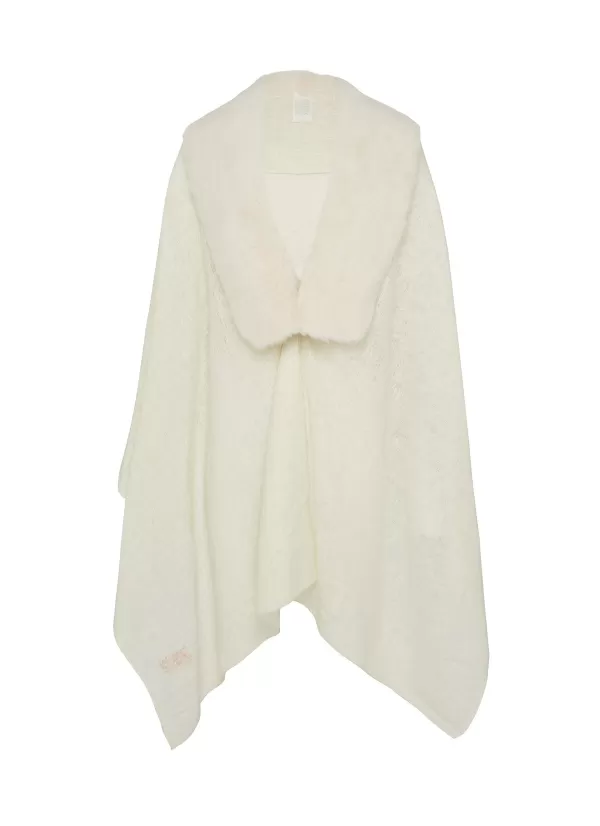 Scarves & Wraps>KARL DONOGHUE Shearling Collar Cashmere Shawl