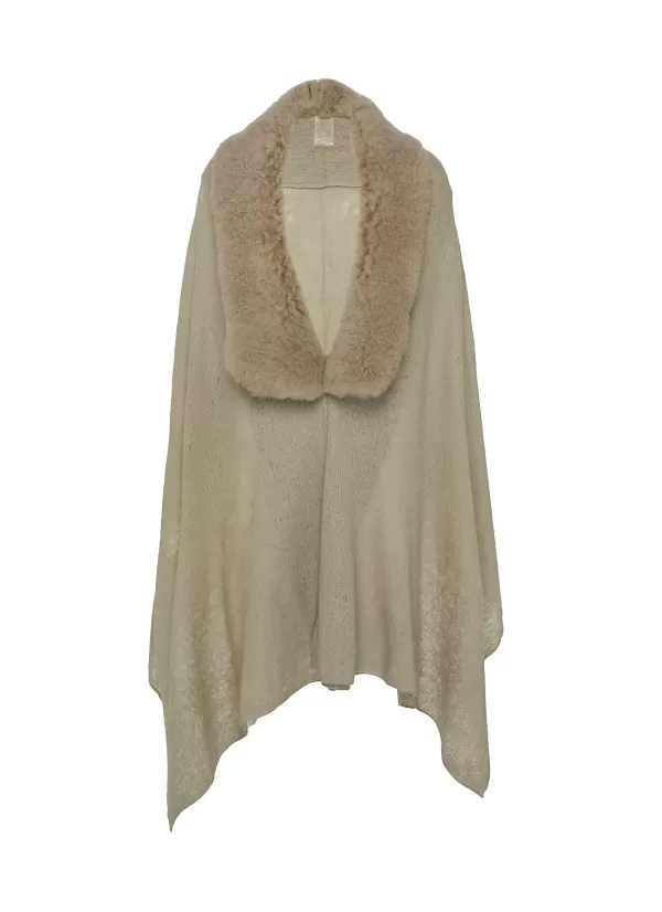 Scarves & Wraps>KARL DONOGHUE Shearling Collar Cashmere Shawl