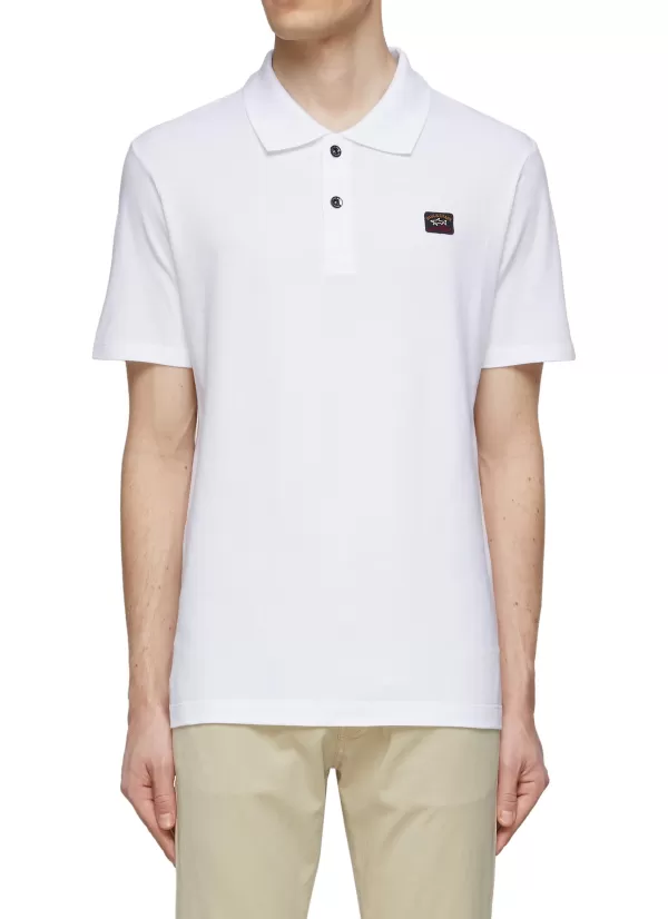 Polos>PAUL & SHARK Short Sleeve Rectangle Paul&Shark Logo Polo Shirt