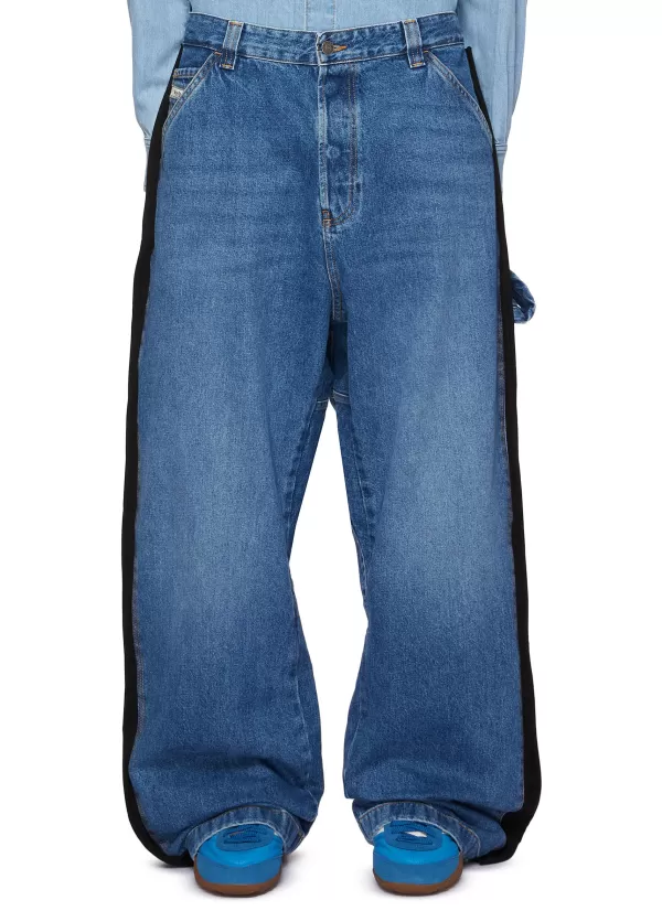 Pants>DIESEL Side Panel Relaxed Jeans