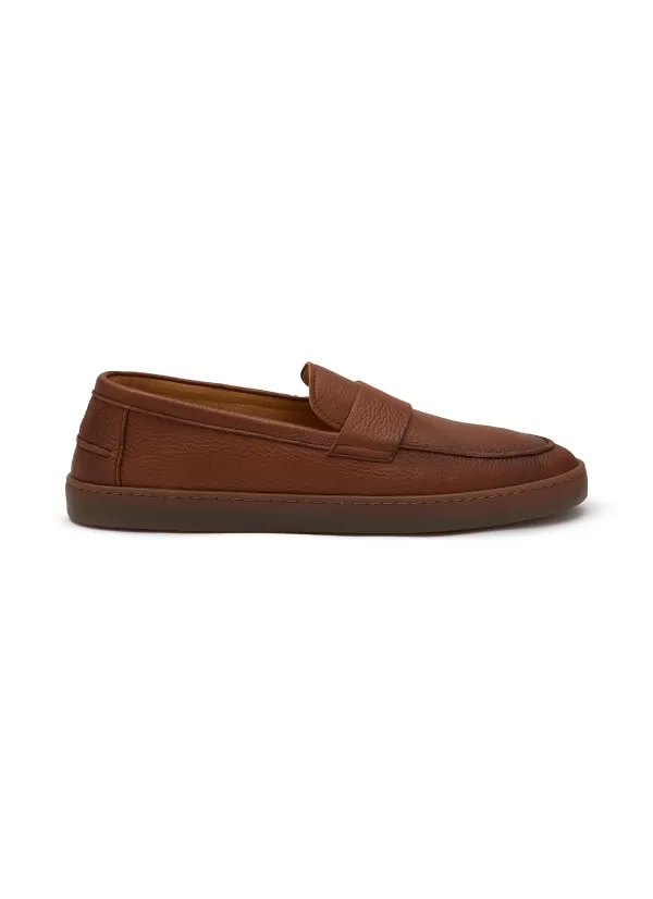 Flats>HENDERSON Sifnos Penny-Slot Leather Loafers