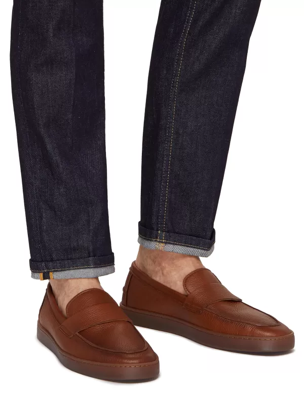 Flats>HENDERSON Sifnos Penny-Slot Leather Loafers