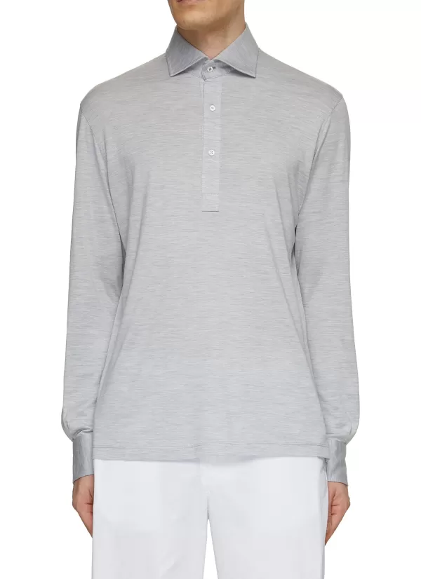 Polos>BRUNELLO CUCINELLI Silk Cotton Polo Shirt