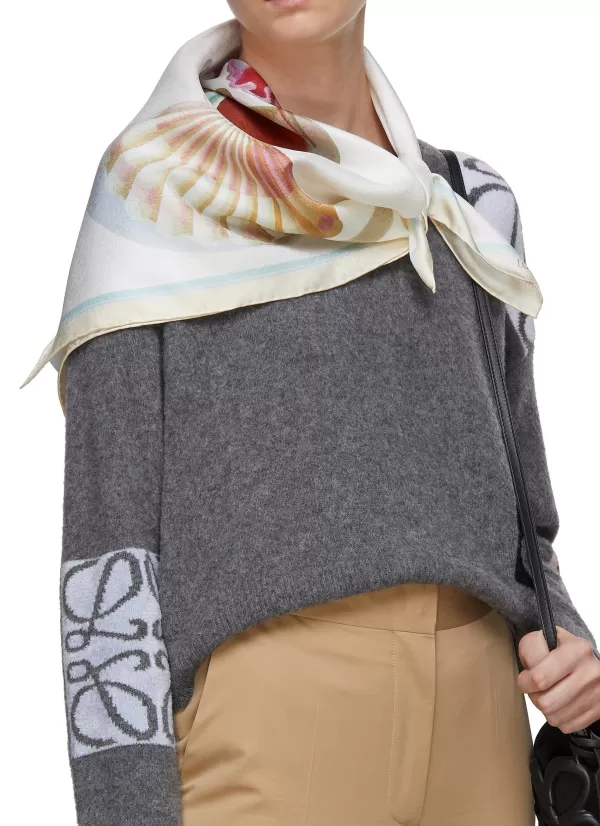 Scarves & Wraps>LOEWE Silk Marujo Mallo Print Scarf