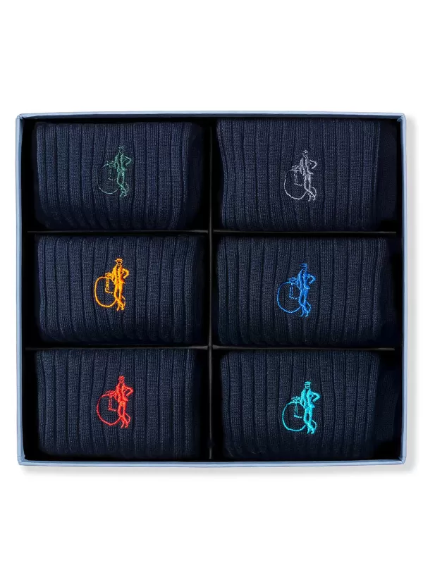 Socks>LONDON SOCK COMPANY Simply Navy Socks Gift Box — Set Of 6