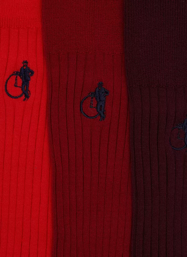 Socks>LONDON SOCK COMPANY Simply Red Socks Gift Box — Set Of 3