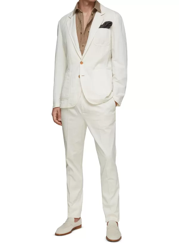 Suits>BRUNELLO CUCINELLI Single Breasted Linen Cotton Blazer