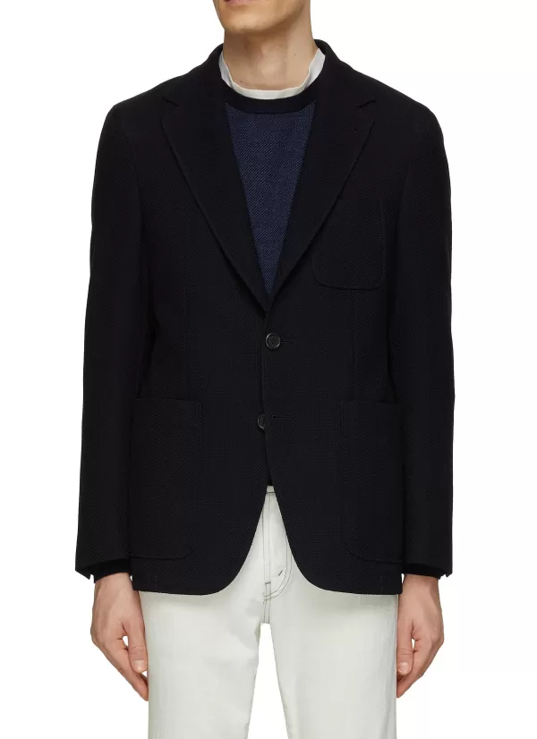 Suits>CANALI Single Breasted Notch Lapel Blazer