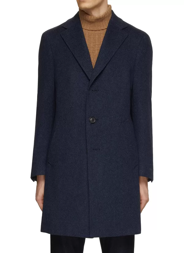 Coats>CANALI Single Breasted Notch Lapel Overcoat