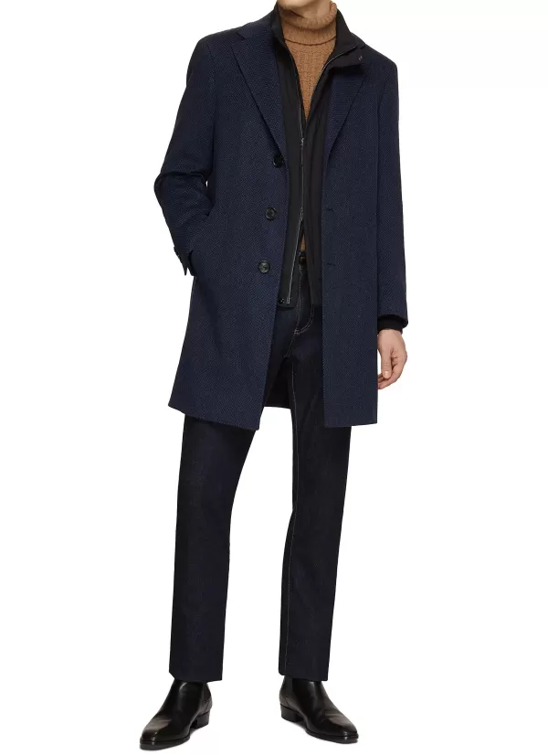 Coats>CANALI Single Breasted Notch Lapel Overcoat