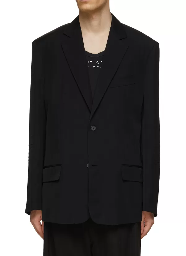 Suits>BALENCIAGA Single Breasted Notch Lapel Oversized Blazer