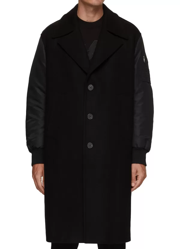 Coats>NEIL BARRETT Single Breasted Oversized Opera Coat