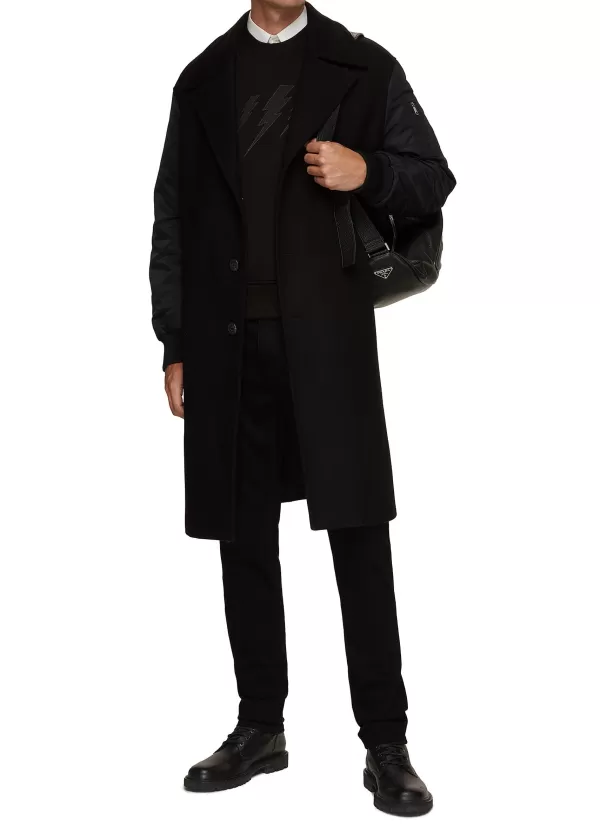 Coats>NEIL BARRETT Single Breasted Oversized Opera Coat