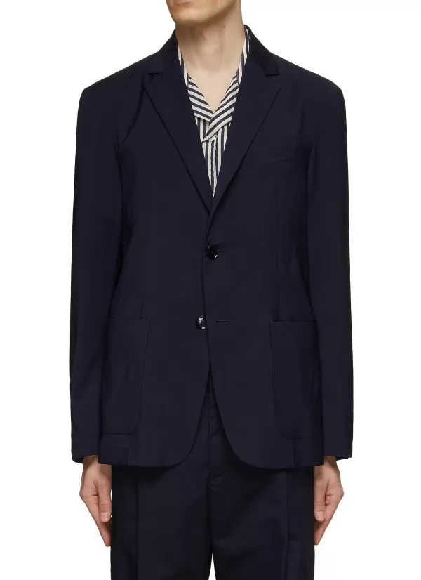 Suits>BARENA Single Breasted Wool Blazer