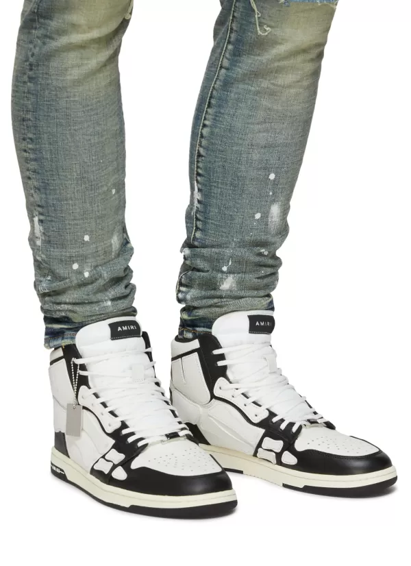 Sneakers>AMIRI Skel' High Top Lace Up Leather Sneakers