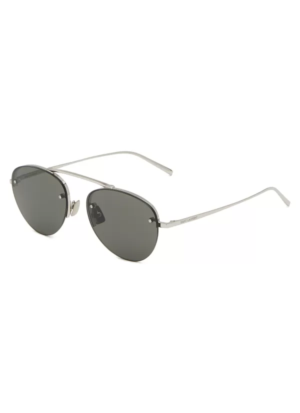 Eyewear>SAINT LAURENT Sl 575-002 Metal Aviator Sunglasses