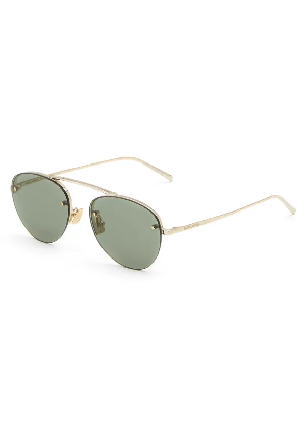 Eyewear>SAINT LAURENT Sl 575-003 Metal Aviator Sunglasses