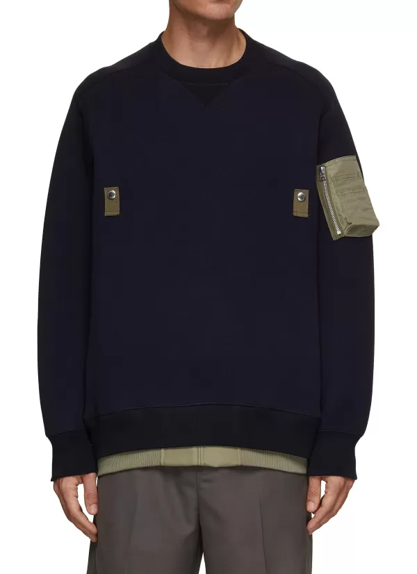 Pullovers & Hoodies>SACAI Sleeve Pocket Sweatshirt