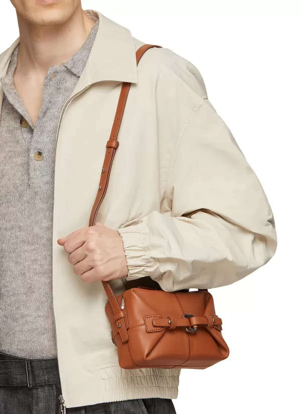 Crossbody>BONASTRE Small Airbag Leather Crossbody Bag