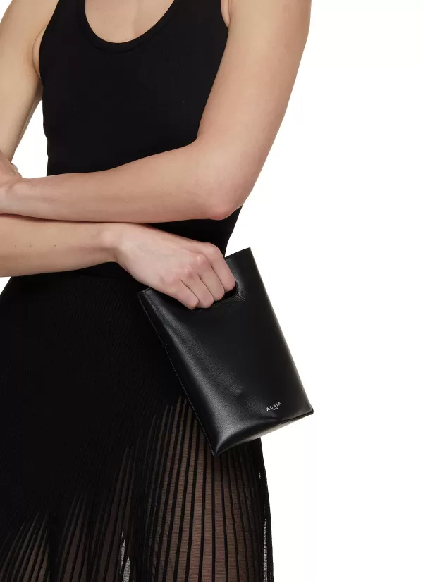 Tote Bags>ALAÏA Small Folded Leather Tote Bag