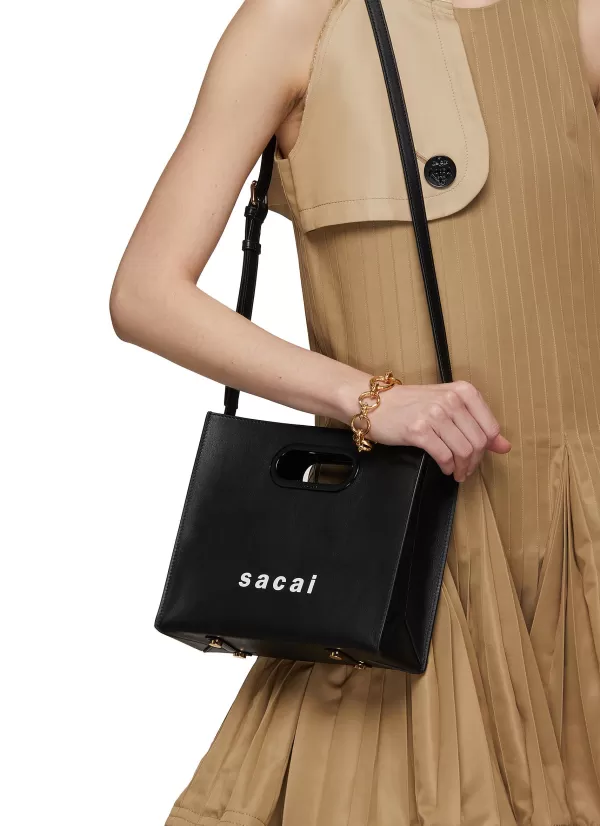 Tote Bags>SACAI Small Leather Shopper Bag