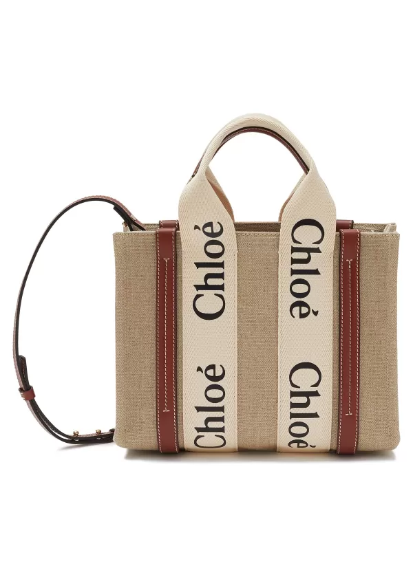 Tote Bags>CHLOÉ Small 'Woody' Eco Canvas Tote Bag