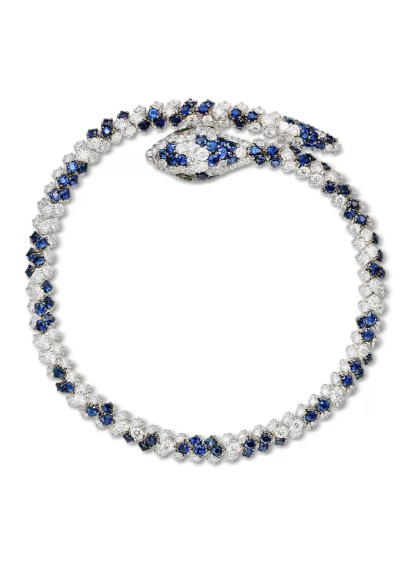 Fine Jewellery>MIO HARUTAKA Snake 18K White Gold Blue Sapphire Bracelet