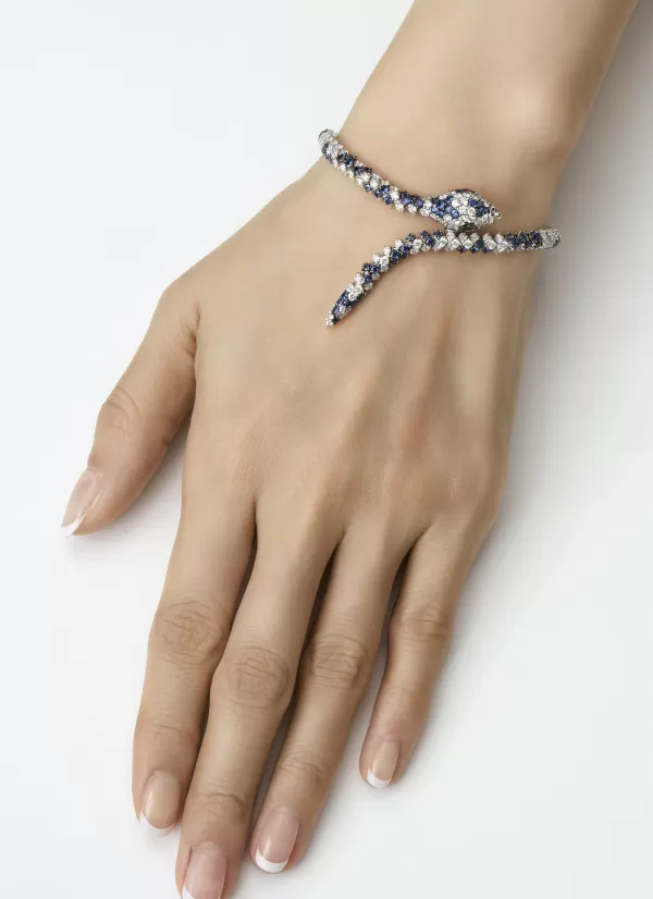 Fine Jewellery>MIO HARUTAKA Snake 18K White Gold Blue Sapphire Bracelet