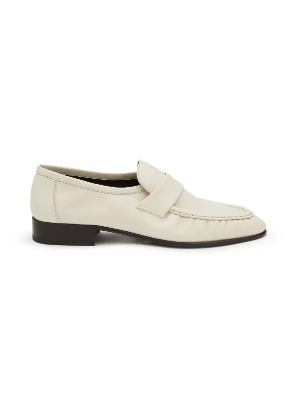 Flats>THE ROW Soft Nappa Leather Loafers