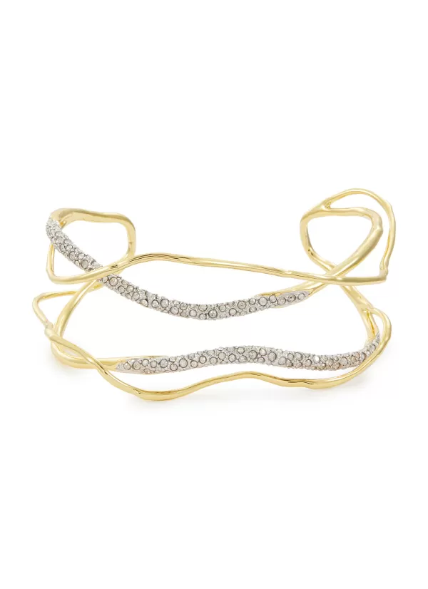 Fashion Jewellery>ALEXIS BITTAR Solanales 14K Gold Crystal Cuff Bracelet