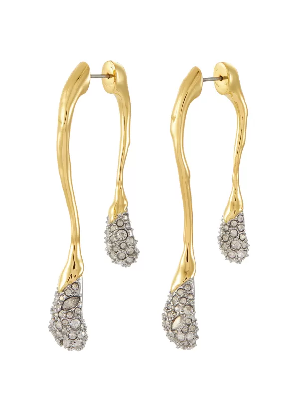 Fashion Jewellery>ALEXIS BITTAR Solanales 14K Gold Crystal Front Back Double Drop Earring