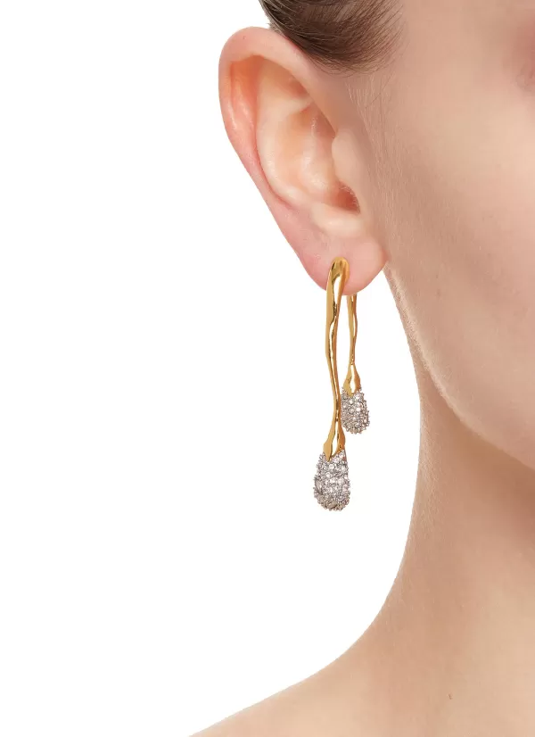 Fashion Jewellery>ALEXIS BITTAR Solanales 14K Gold Crystal Front Back Double Drop Earring