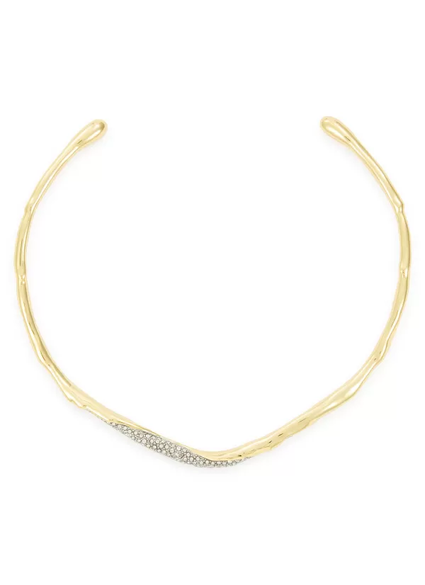 Fashion Jewellery>ALEXIS BITTAR Solanales Gold Crystal Skinny Collar