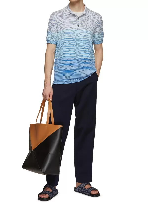 Polos>MISSONI Space Dye Gradient Short Sleeve Polo Shirt