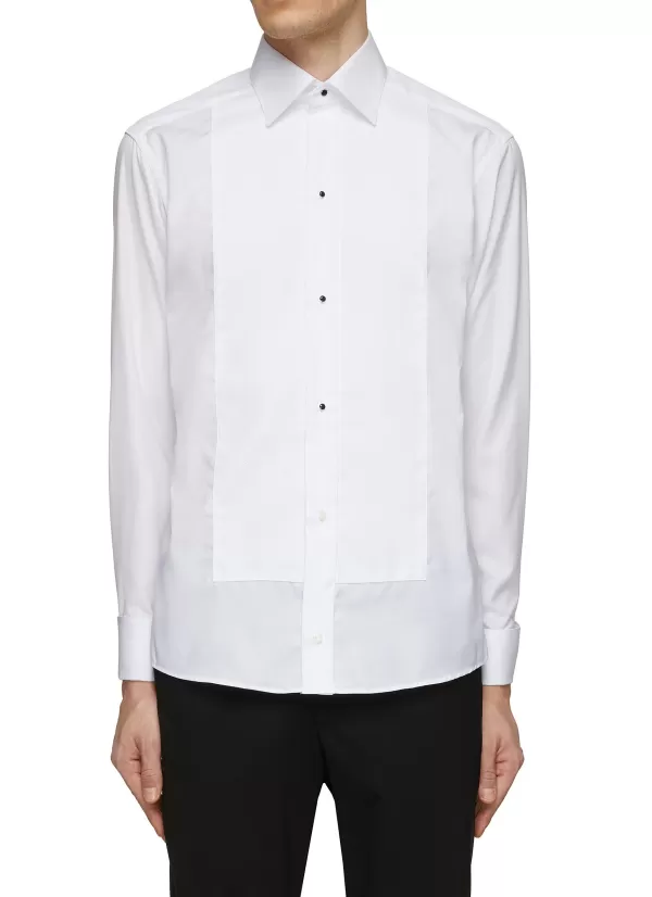 Shirts>ETON Spread Collar Bibfromt Slim Fit Pique Evening Shirt