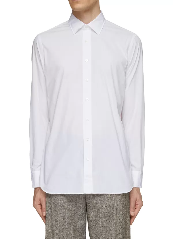 Shirts>LARDINI Spread Collar Shirt