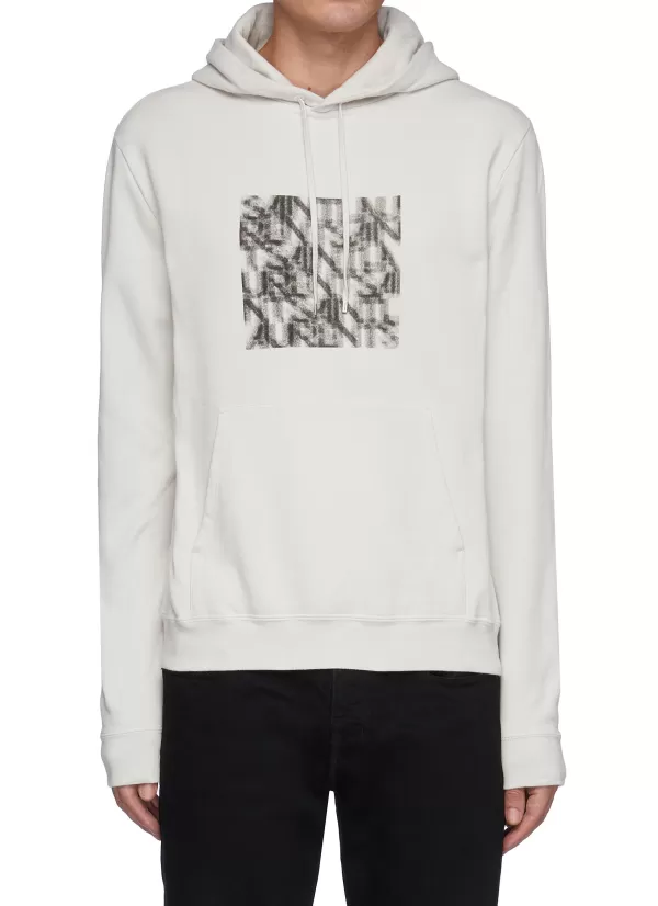 Pullovers & Hoodies>SAINT LAURENT Square Optique Graphic Hoodie