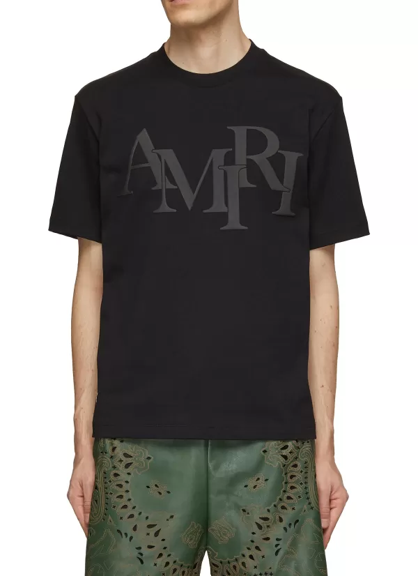 T-Shirts>AMIRI Staggered Logo T-Shirt