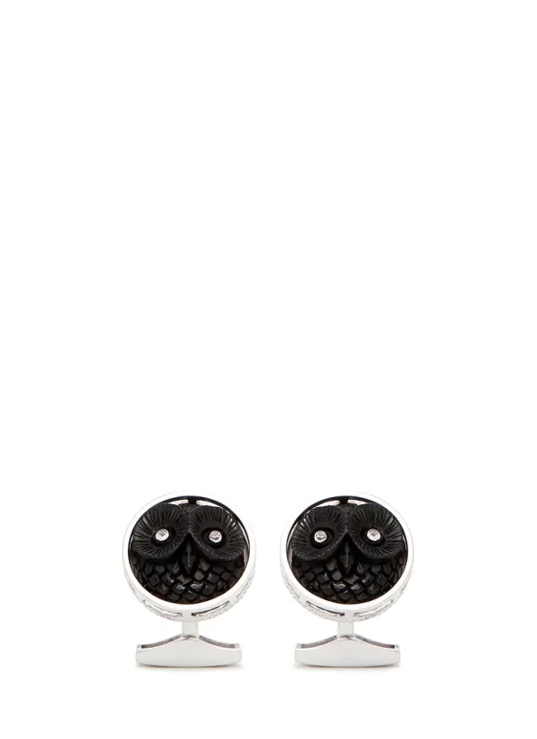 Cufflinks>TATEOSSIAN Sterling Silver Owl Motif Cufflinks