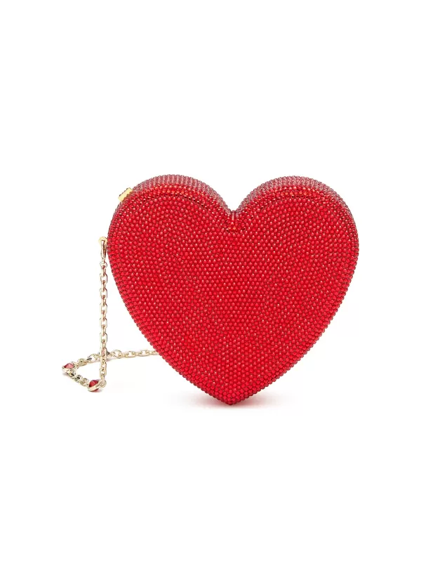 Clutch Bags>JUDITH LEIBER Stone Embelliished Heart Clutch