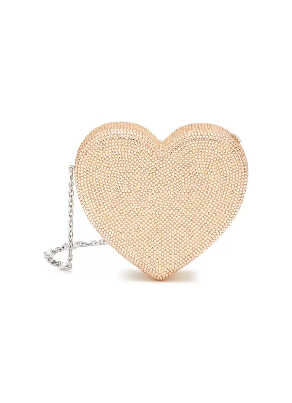 Clutch Bags>JUDITH LEIBER Stone Embelliished Heart Clutch