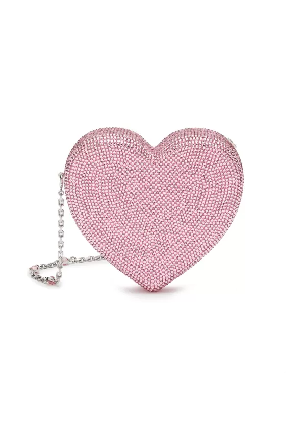 Clutch Bags>JUDITH LEIBER Stone Embelliished Heart Clutch