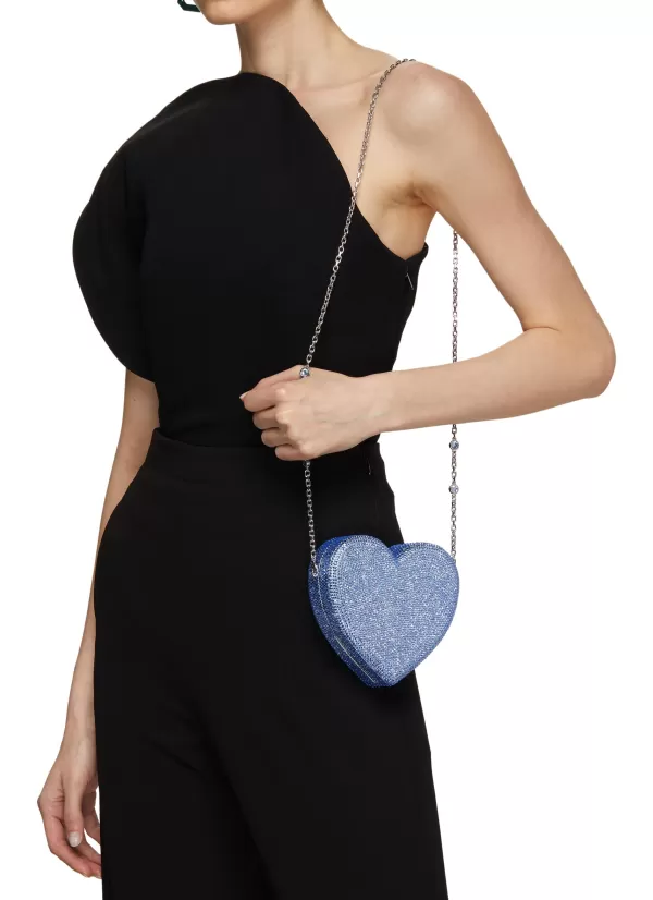 Clutch Bags>JUDITH LEIBER Stone Embelliished Heart Clutch