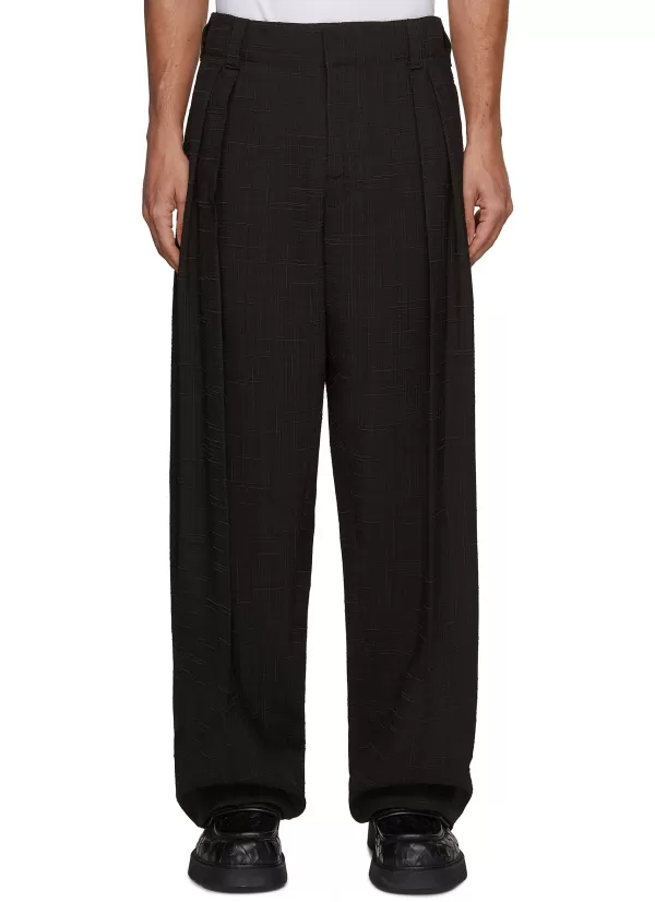 Pants>BOTTEGA VENETA Straight Leg Pleated Pants