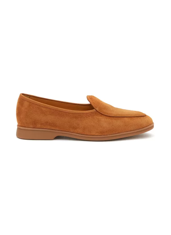 Flats>BAUDOIN & LANGE Stride' Low Vamp Suede Gum Sole Loafers