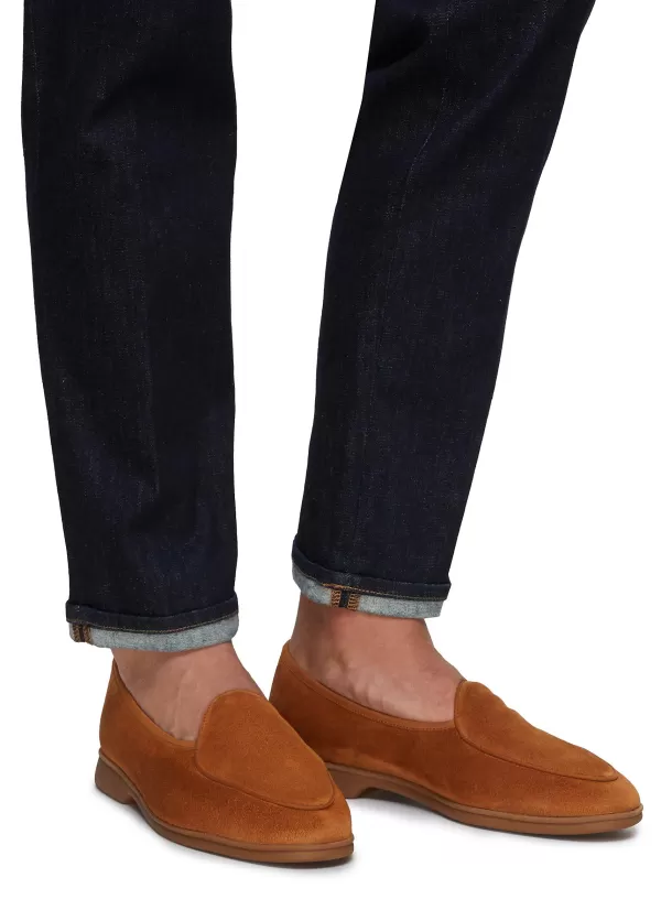 Flats>BAUDOIN & LANGE Stride' Low Vamp Suede Gum Sole Loafers