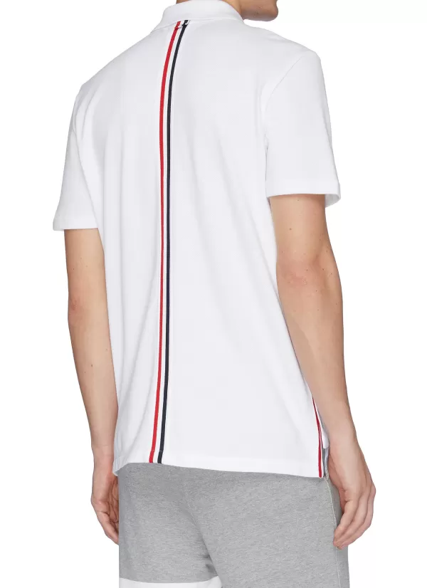 Polos>THOM BROWNE Stripe Back Polo Shirt