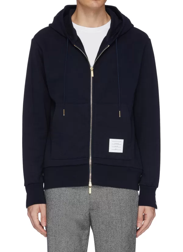 Pullovers & Hoodies>THOM BROWNE Stripe Back Zip Hoodie